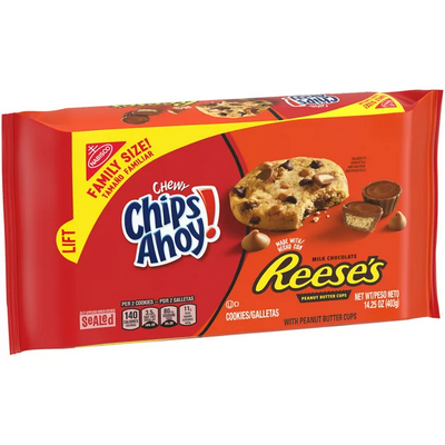Chips Ahoy! Chewy Chocolate Chip Cookies With Reese'S Peanut Butter Cups Family Size (14.25 Oz)