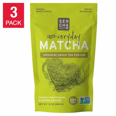 Sencha Naturals Everyday Matcha Green Tea Powder 3-pack
