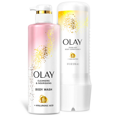 Olay Cleansing and Nourishing Body Wash, 17.9 fl oz and Conditioner (8 fl oz)