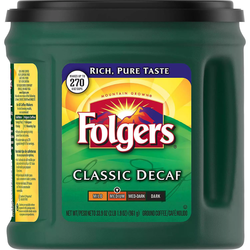 Folgers Decaffeinated Classic Roast Coffee (33.9 oz)