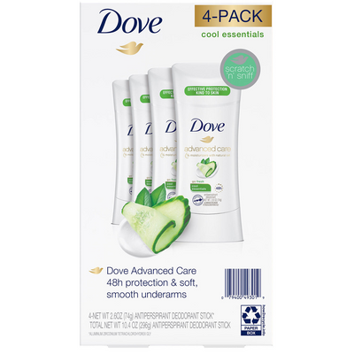 Dove Antiperspirant Deodorant Cool Essentials (2.6 oz 4 pk)