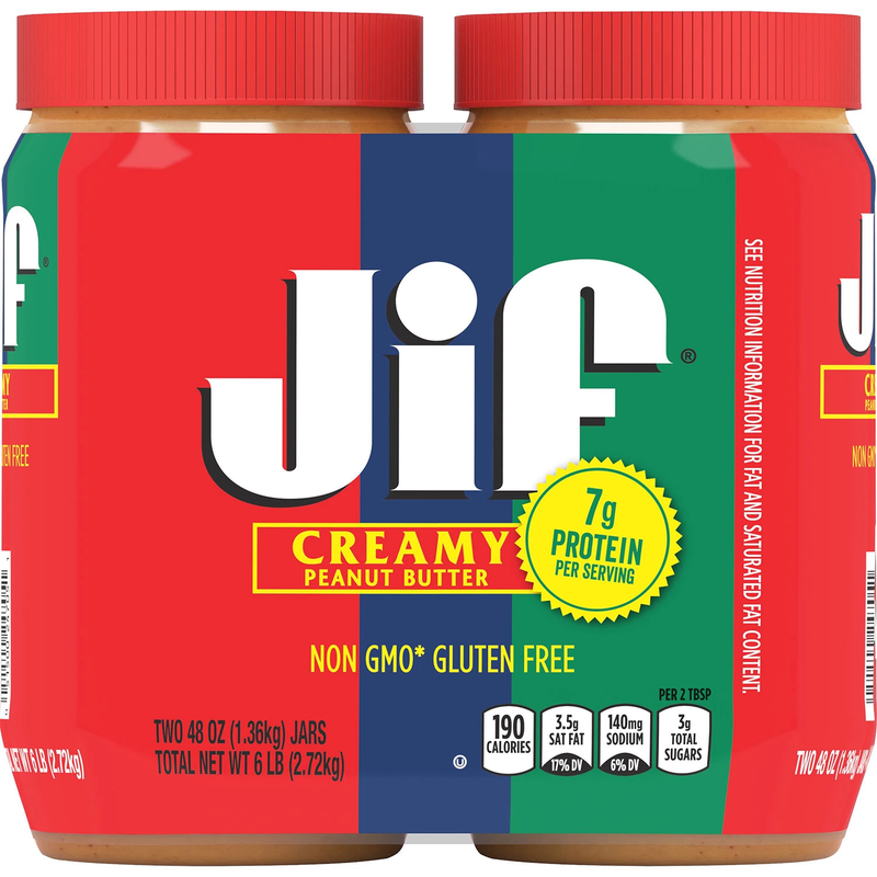 Jif Creamy Peanut Butter (48 oz 2 pk)
