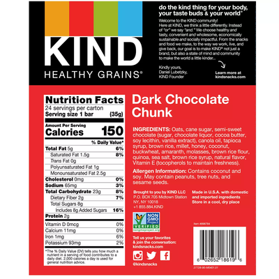 KIND Healthy Grains Bars Dark Chocolate Chunk (24 ct)