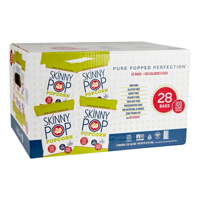 SkinnyPop Original Popcorn Snack Bags (0.65 oz 28 pk)