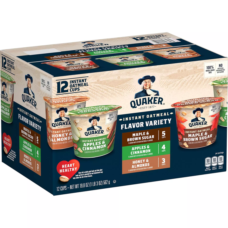 Quaker Instant Oatmeal Express Cups Variety Pack (1.68 oz 12 pk)