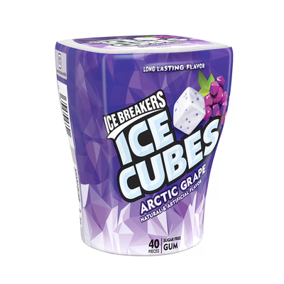 Ice Breakers Ice Cubes Sugar Free Gum, Arctic Grape (40 ct 4 pks)
