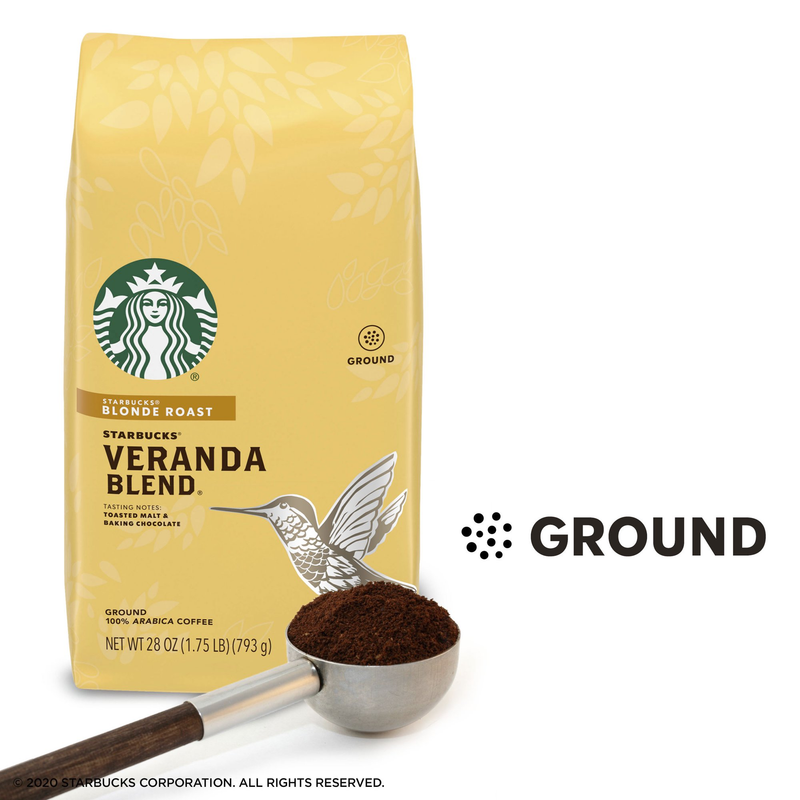 Starbucks Blonde Roast Ground Coffee Veranda Blend 100% Arabica 1 bag (28 oz)