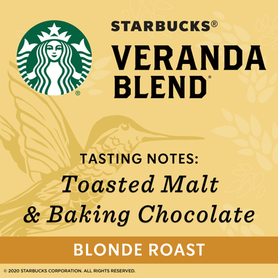 Starbucks Blonde Roast Ground Coffee Veranda Blend 100% Arabica 1 bag (28 oz)
