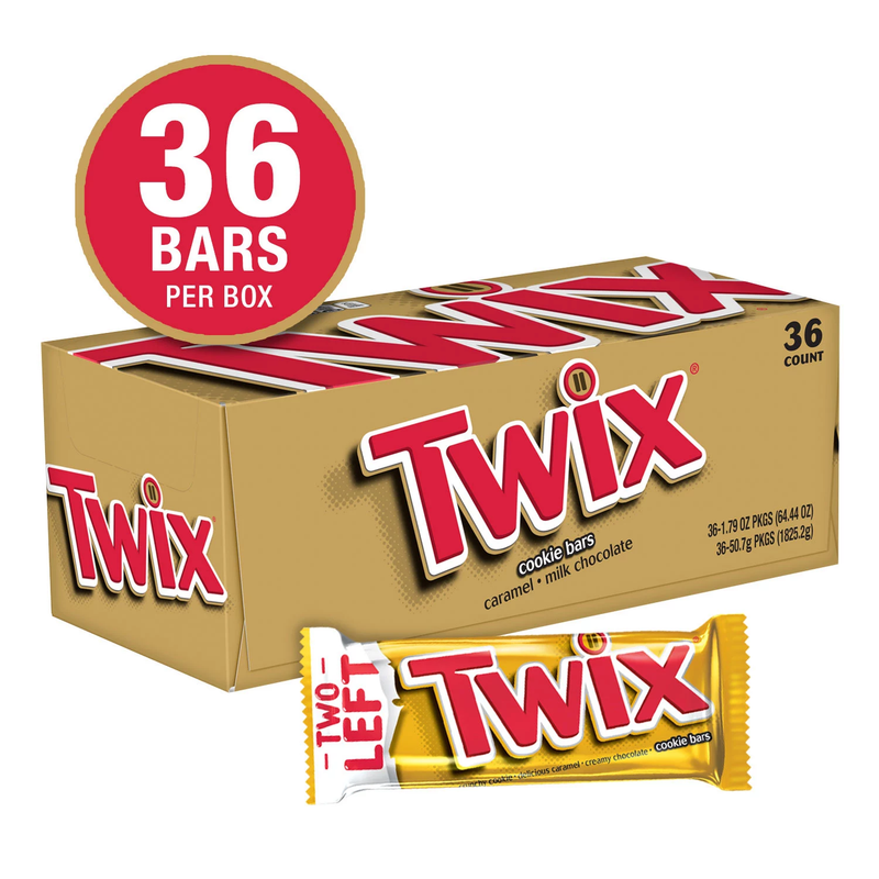 Twix Caramel Cookie Chocolate Candy Bars Bulk Pack (1.79 oz 36 ct)