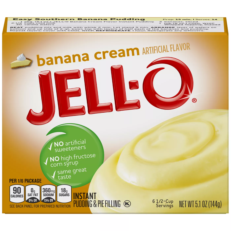 JELL-O Instant Banana Cream Pudding & Pie Filling (5.1oz)