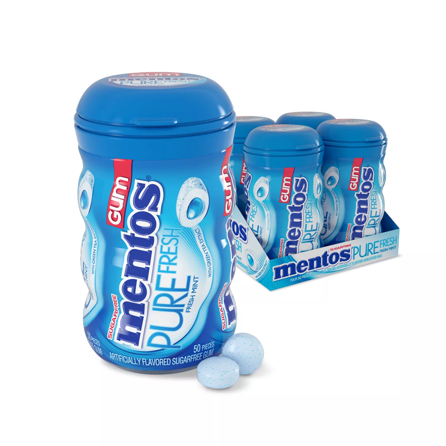 Mentos Sugar-Free Fresh Mint Chewing Gum, Long-Lasting Flavor, 3.53 oz.