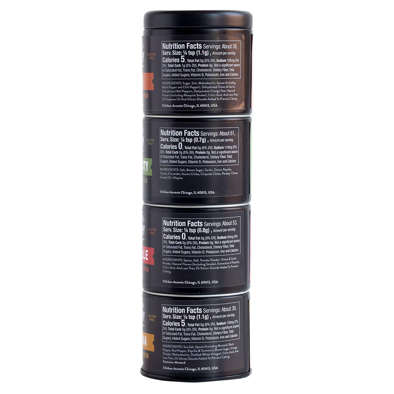 Urban Accents Gourmet Regional BBQ Rub Set (4 pk)