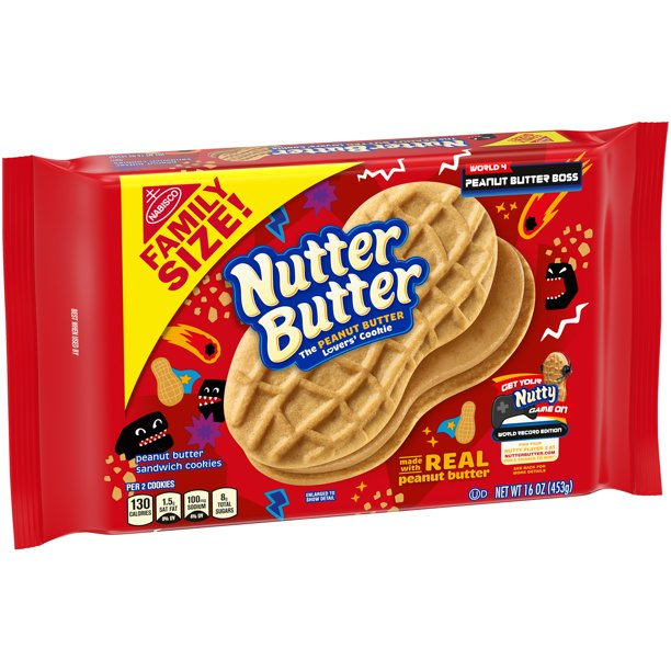 Nutter Butter Family Size Peanut Butter Sandwich Cookies (16 oz)