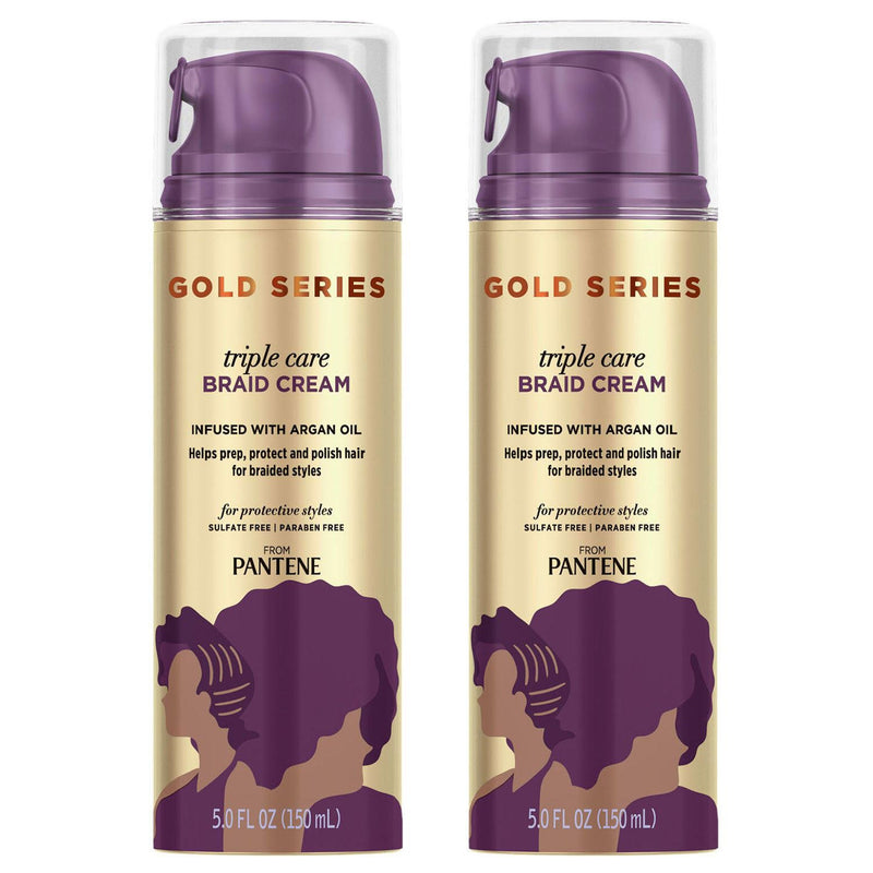 Pantene Gold Series Triple Care Braid Cream with Argan Oil (5 fl oz 2 pk)