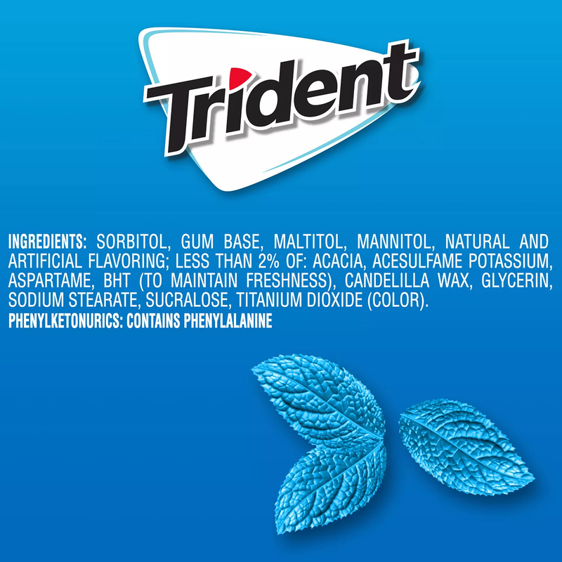 Trident White Peppermint Sugar Free Gum (12 pk)