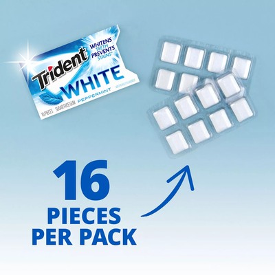 Trident White Peppermint Sugar Free Gum (12 pk)