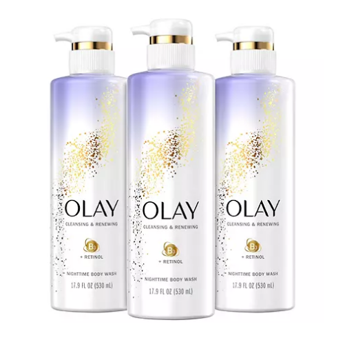 Olay Cleansing & Renewing Nighttime Body Wash with Retinol (17.9 fl oz, 3 pk.)