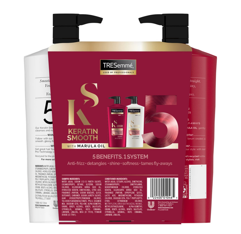 TRESemmé Keratin Smooth Shampoo & Conditioner For Dry Hair (28 fl oz each 2pk))