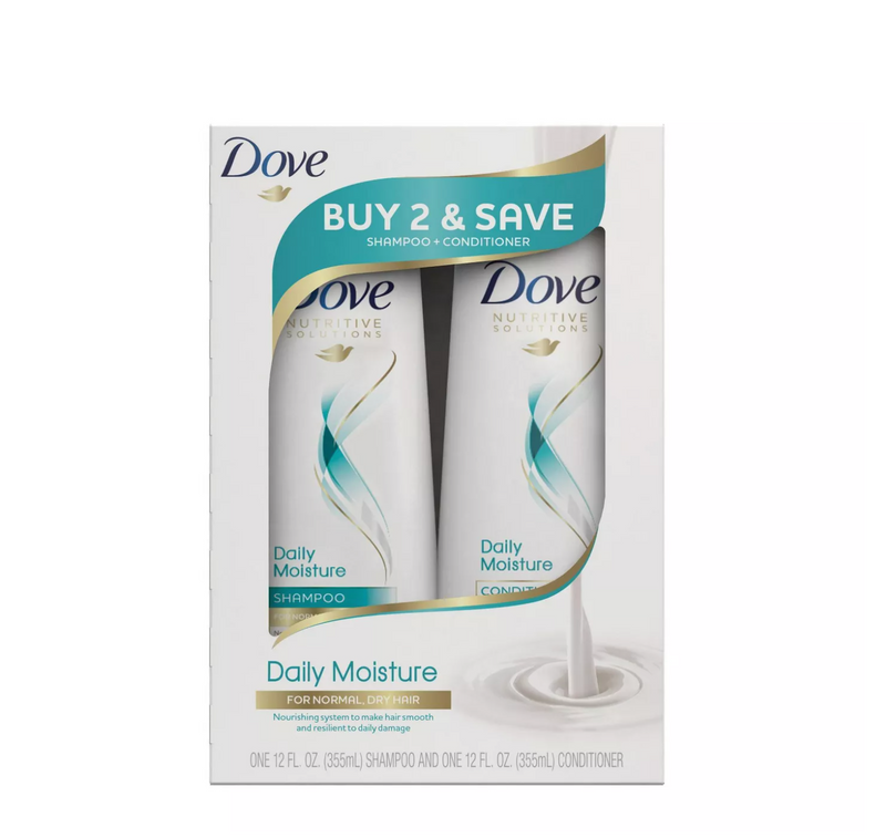 ‎ Dove Beauty Daily Moisture Shampoo & Conditioner Twin Pack - 24 fl oz