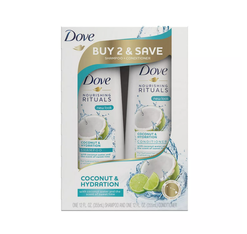 Dove Beauty Coconut and Hydration Shampoo & Conditioner (2pk 24 fl oz)