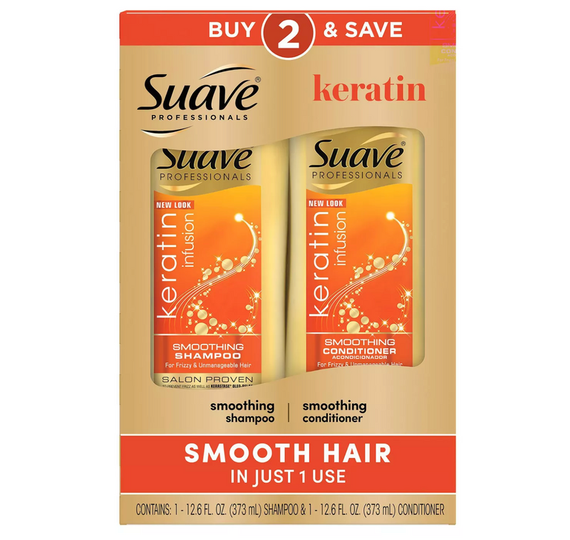 Suave Professionals Keratin Infusion Smoothing Shampoo & Conditioner (2pk/12.6 fl oz)