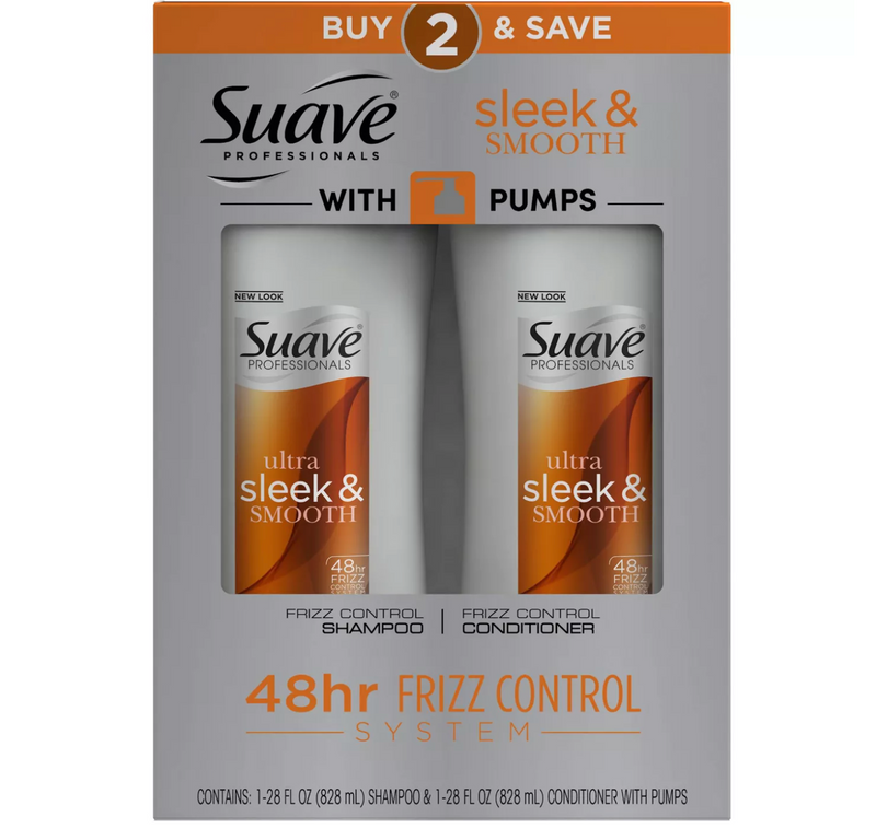 Suave Professionals Sleek Shampoo and Conditioner (50 fl oz)