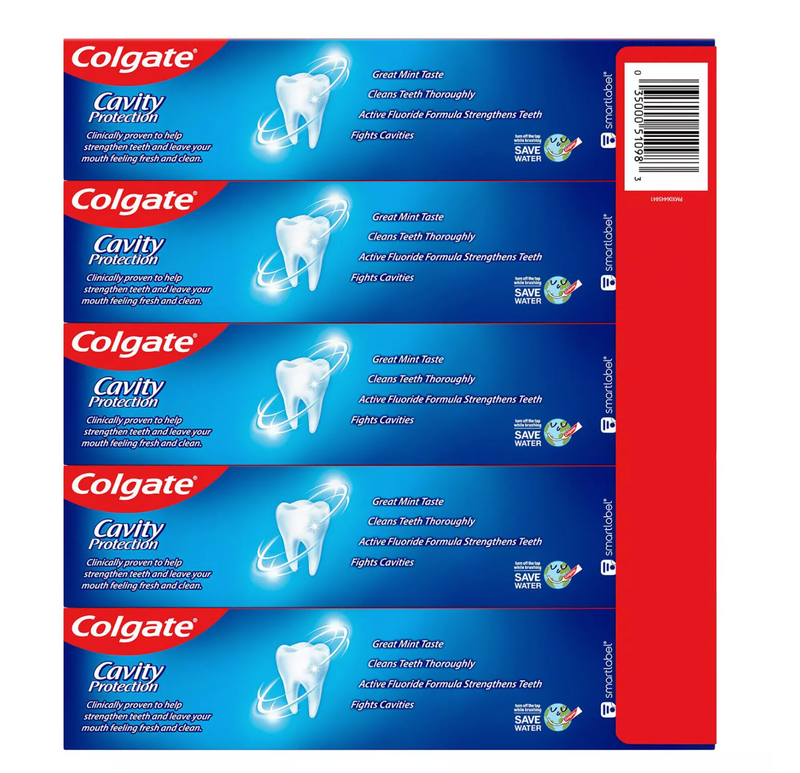 Colgate Cavity Protection Toothpaste with Fluoride, Great Regular Flavor (8 oz 5 pk)