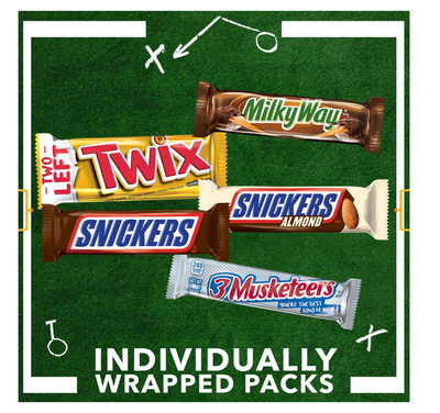 Snickers, Twix, Milky Way and More Full Size Bulk Candy Bars Variety Pack (55 oz 30 ct)