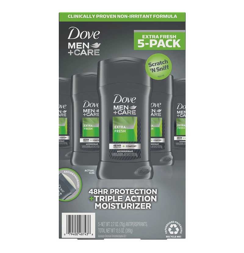 Dove Men+Care Antiperspirant Deodorant Extra Fresh (2.7 oz 5 pk )