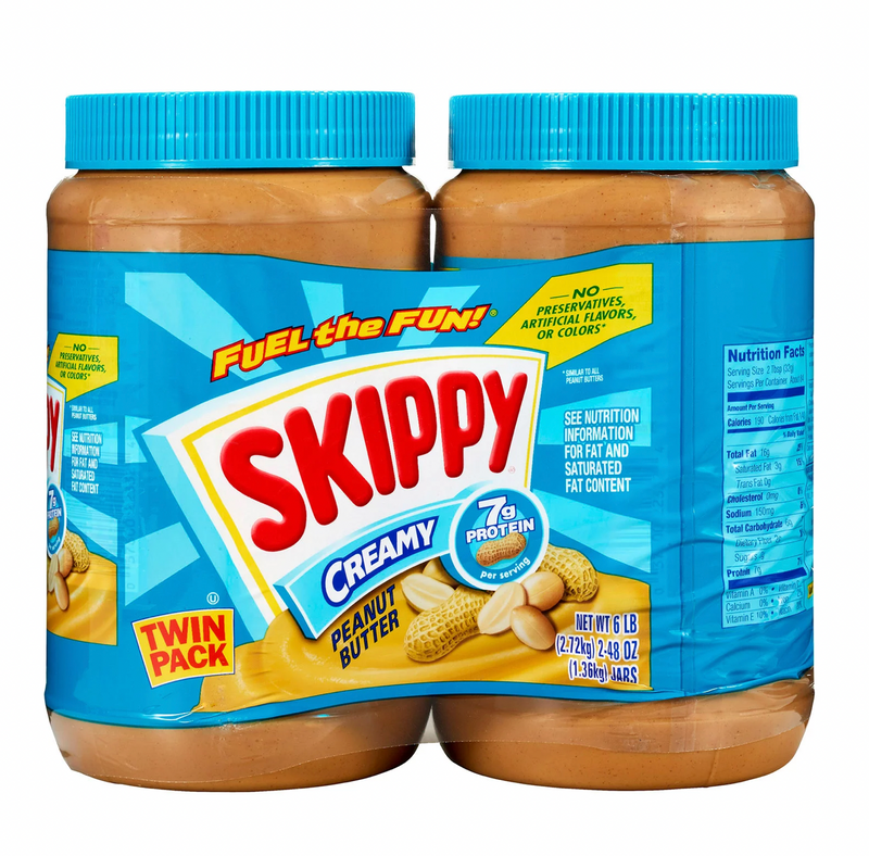 Skippy Creamy Peanut Butter Spread (48 oz 2 pk)