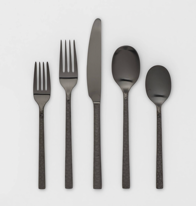 20pc Stainless Steel Marsio Matte Silverware Set Black