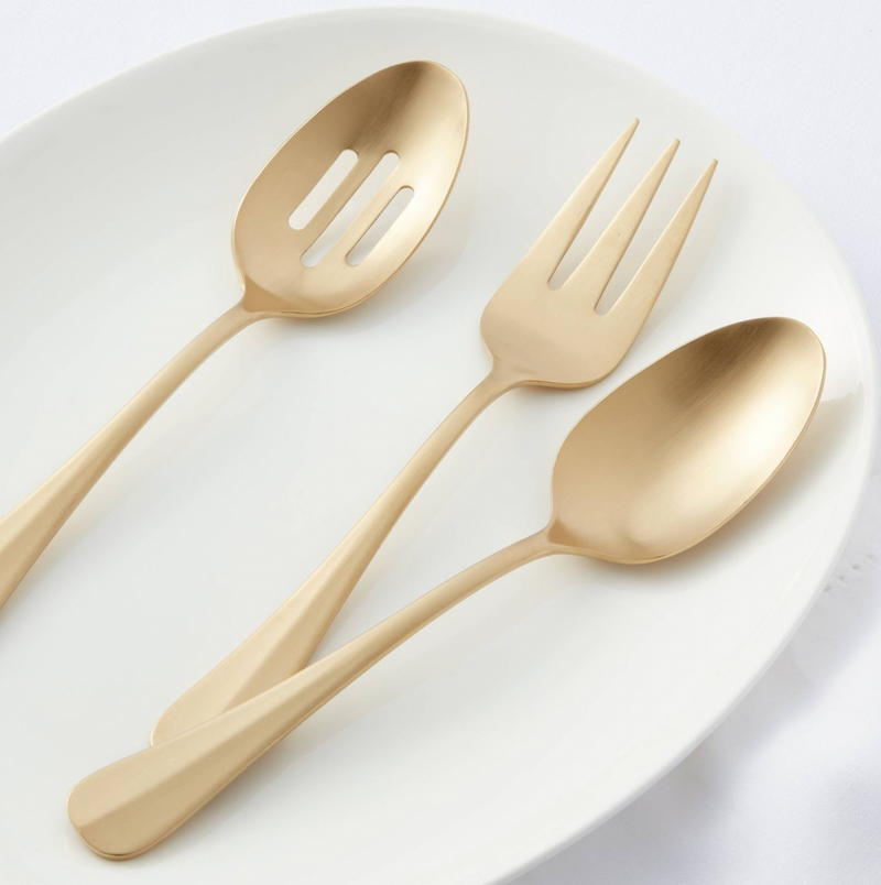 3pc Stainless Steel Sussex Serving Set Gold