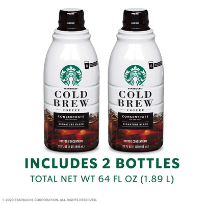 Starbucks Cold Brew Signature Black Medium Roast Coffee Concentrates (32 oz 2 pk)