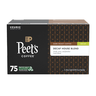 Peet's Decaf House Blend 75 ct K-cups