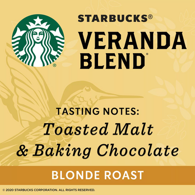 Starbucks Blonde Roast Ground Coffee, Veranda Blend (40 oz)