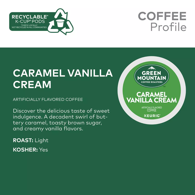 Green Mountain Coffee Single Serve K-Cups Caramel Vanilla Cream (54 ct)