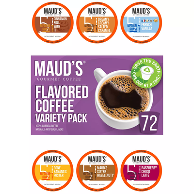 Maud's Gourmet 100% Arabica Flavored Coffee Variety Pack (72 ct)