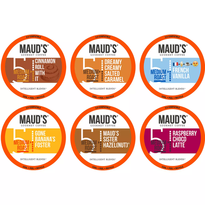 Maud's Gourmet 100% Arabica Flavored Coffee Variety Pack (72 ct)