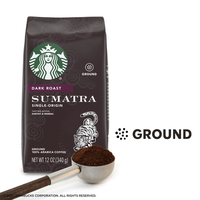 Starbucks Dark Roast Ground Coffee  Sumatra  100% Arabica - 1 bag (12 oz.)