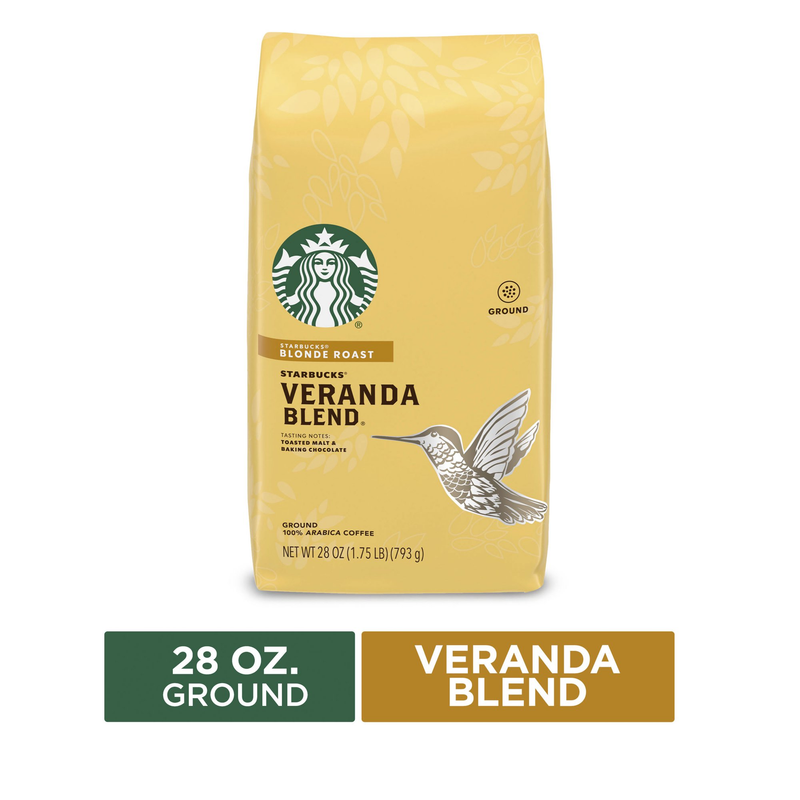 Starbucks Blonde Roast Ground Coffee Veranda Blend 100% Arabica 1 bag (28 oz)